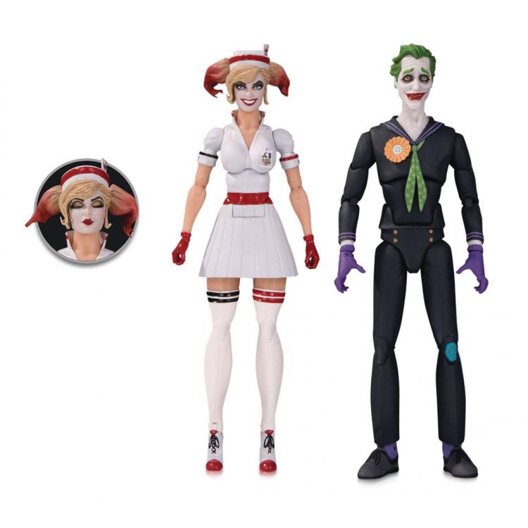 DC Bombshells Designer Series Pack de 2 Figuras Nurse Harley & The Joker by Ant Lucia 17 cm