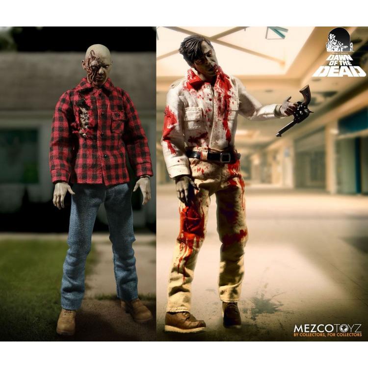 Dawn Of The Dead Pack de 2 Figuras 1/12 Flyboy & Plaid Shirt Zombie 17 cm