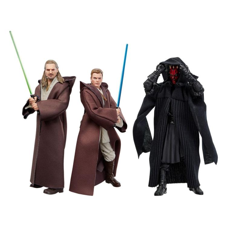 Star Wars Episode I Black Series Pack de 3 Figuras Qui-Gon Jinn, Darth Maul, Obi-Wan Kenobi 15 cm HASBRO