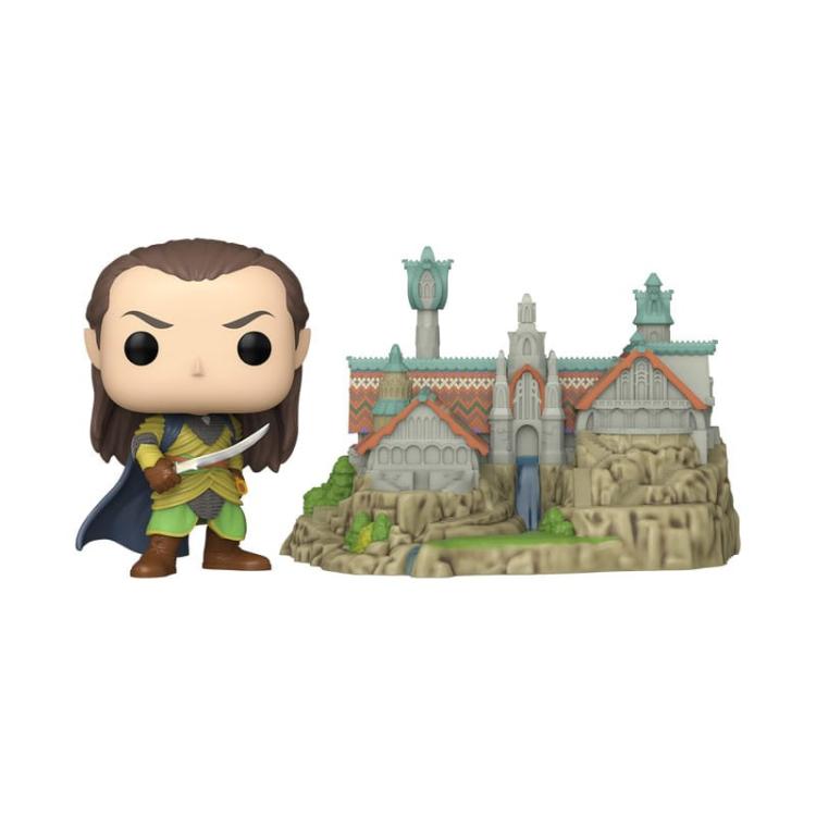 El Señor de los Anillos POP! Town Vinyl Figura Elrond & Rivendell 9 cm FUNKO