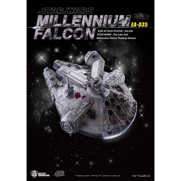 Star Wars Episode VIII Estatua con luz Egg Attack Millennium Falcon Floating Ver. 14 cm