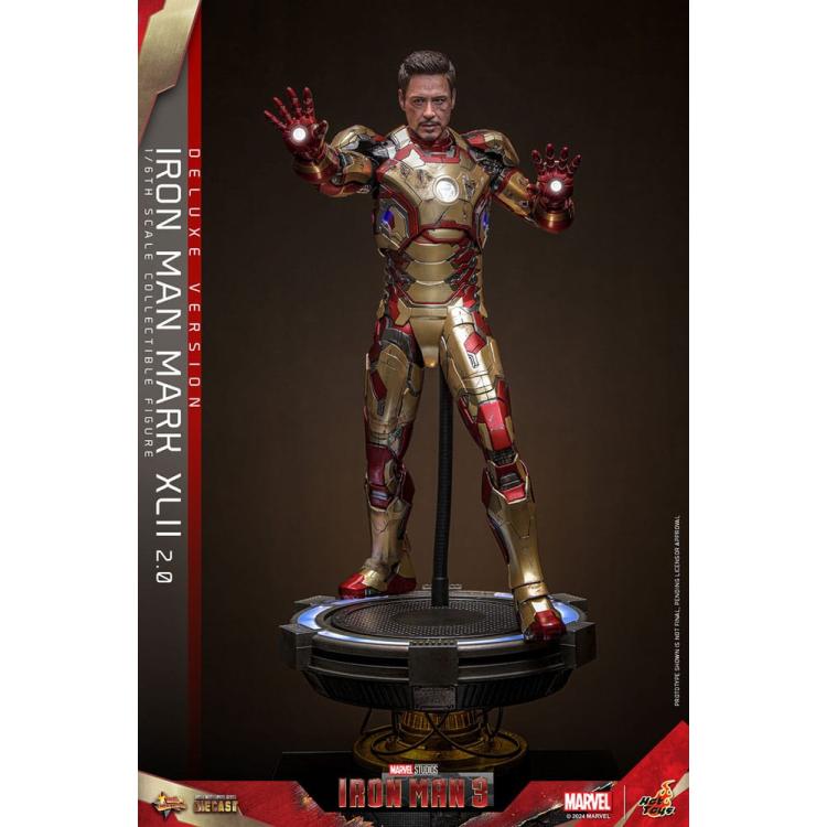 Iron Man 3 Figura Movie Masterpiece Diecast 1/6 Iron Man Mark XLII (2.0) Deluxe 32 cm HOT TOYS