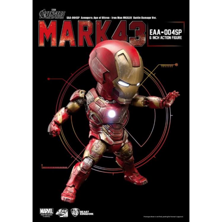 Vengadores La Era de Ultrón Egg Attack Figura Iron Man Mark XLIII Battle Damage Ver. 16 cm