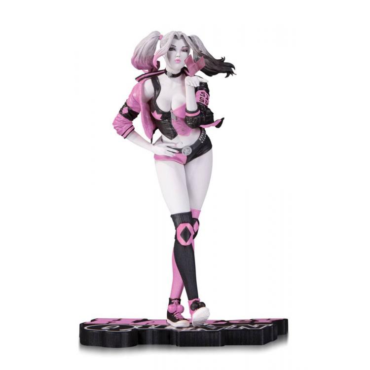 DC Comics Pink, White & Black Estatua Harley Quinn Valentine by Lau Var 19 cm