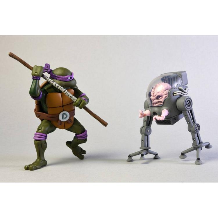 Tortugas Ninja Pack de 2 Figuras Donatello vs Krang in Bubble Walker 18 cm