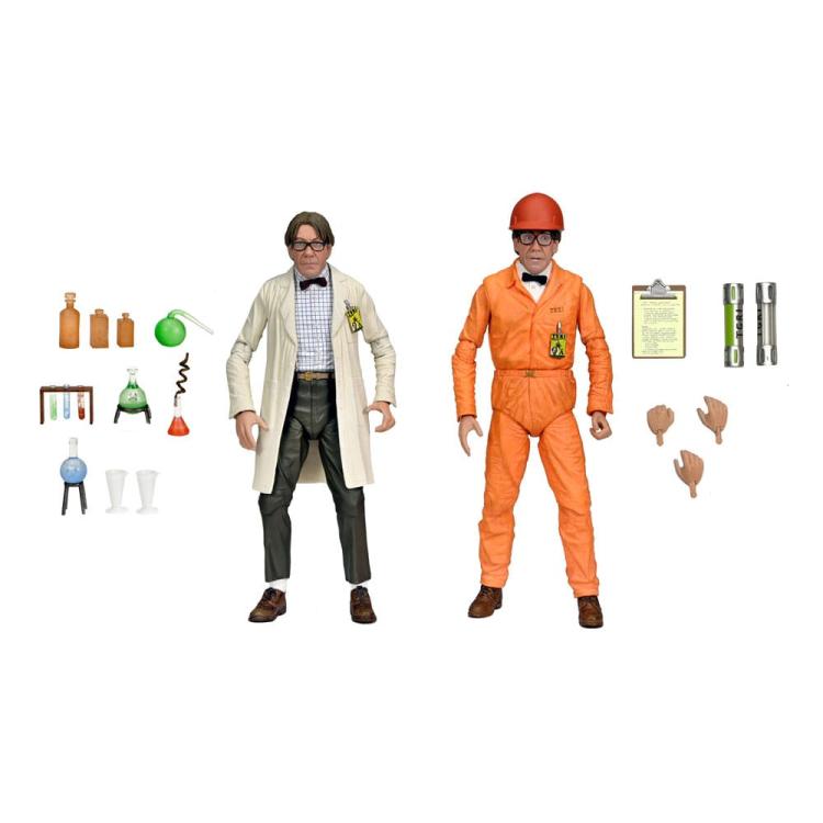 TMNT II: The Secret of the Ooze 2-Pack Figuras Lab Coat Professor Perry and Hazmat Suit Professor Perry 18 cm