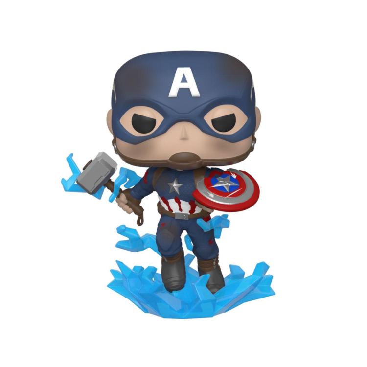 Avengers: Endgame POP! Movies Vinyl Figura Captain America w/Broken Shield & Mjölnir 9 cm FUNKO