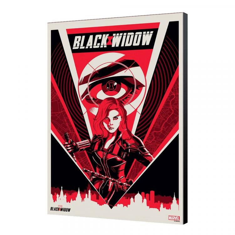 Black Widow Movie Póster de madera BW Moscow 34 x 50 cm