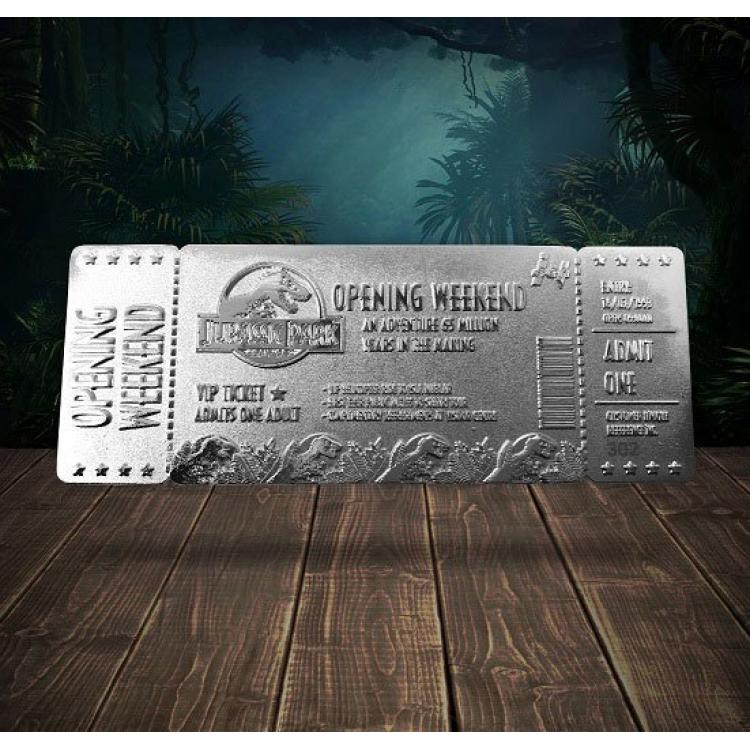 Jurassic Park Replica Opening Weekend VIP Ticket (silver plated)