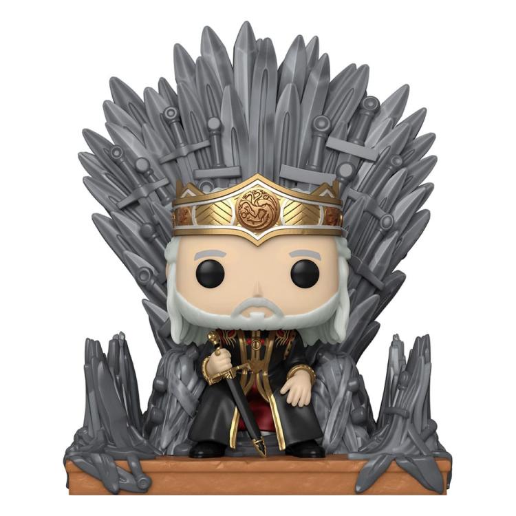 La casa del dragón POP! Deluxe Vinyl Figura Viserys en el trono (9 cm) Juego de Tronos FUNKO